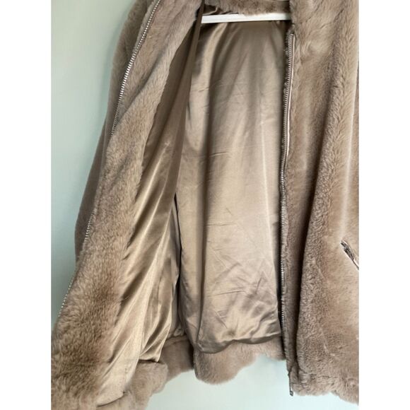 Blank NYC Faux Fur Coat Jacket with pockets Women's 3XL Neutral Cozy F60 - Picture 10 of 16